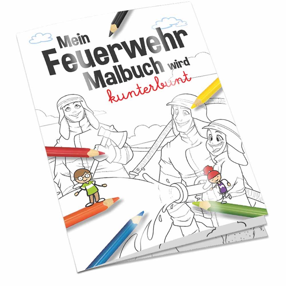 Malbuch / Mal-Set A6 - Feuerwehr - Malset mit individuellen Vorder- und Rückseiten