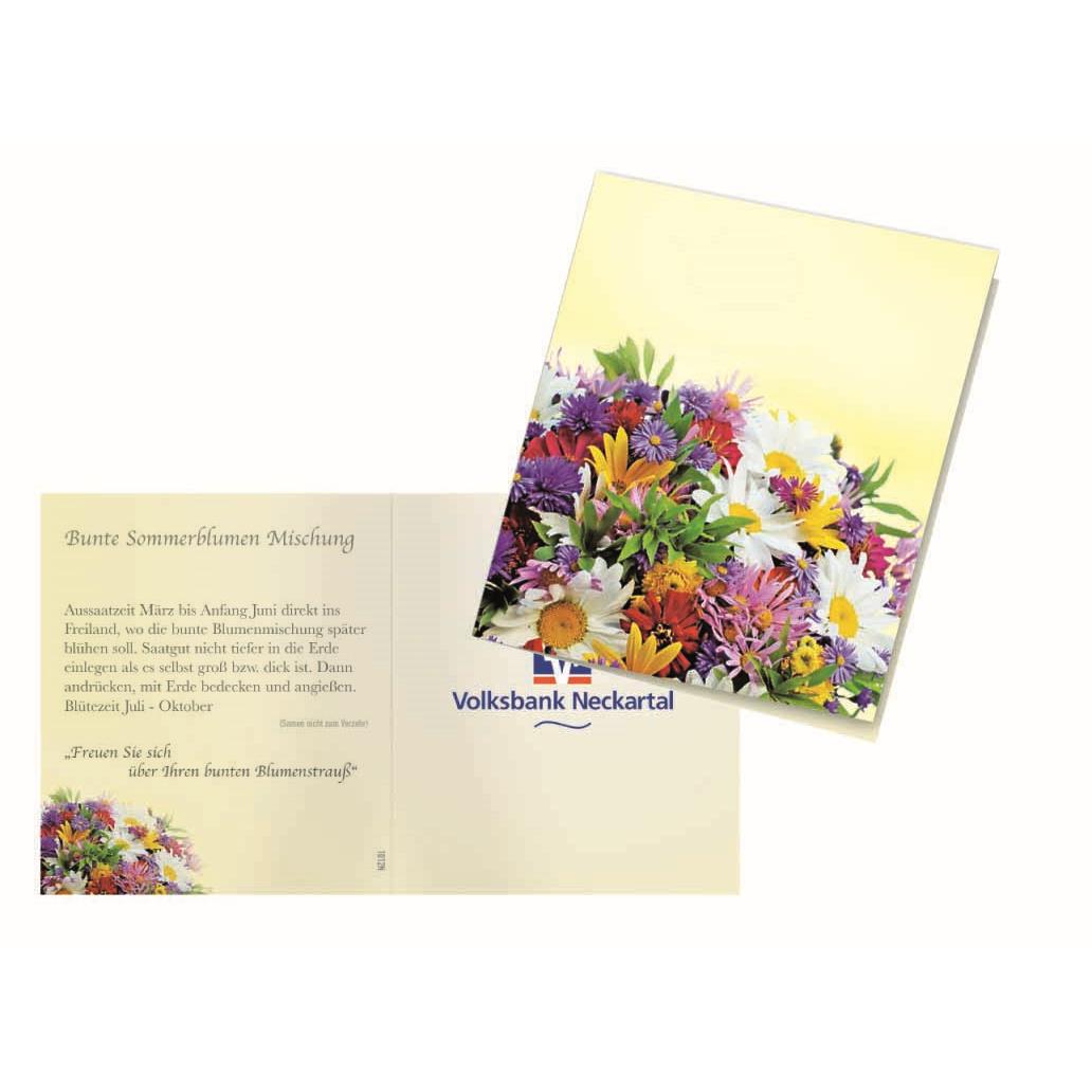 Klappkärtchen Bunte Blumenwelt