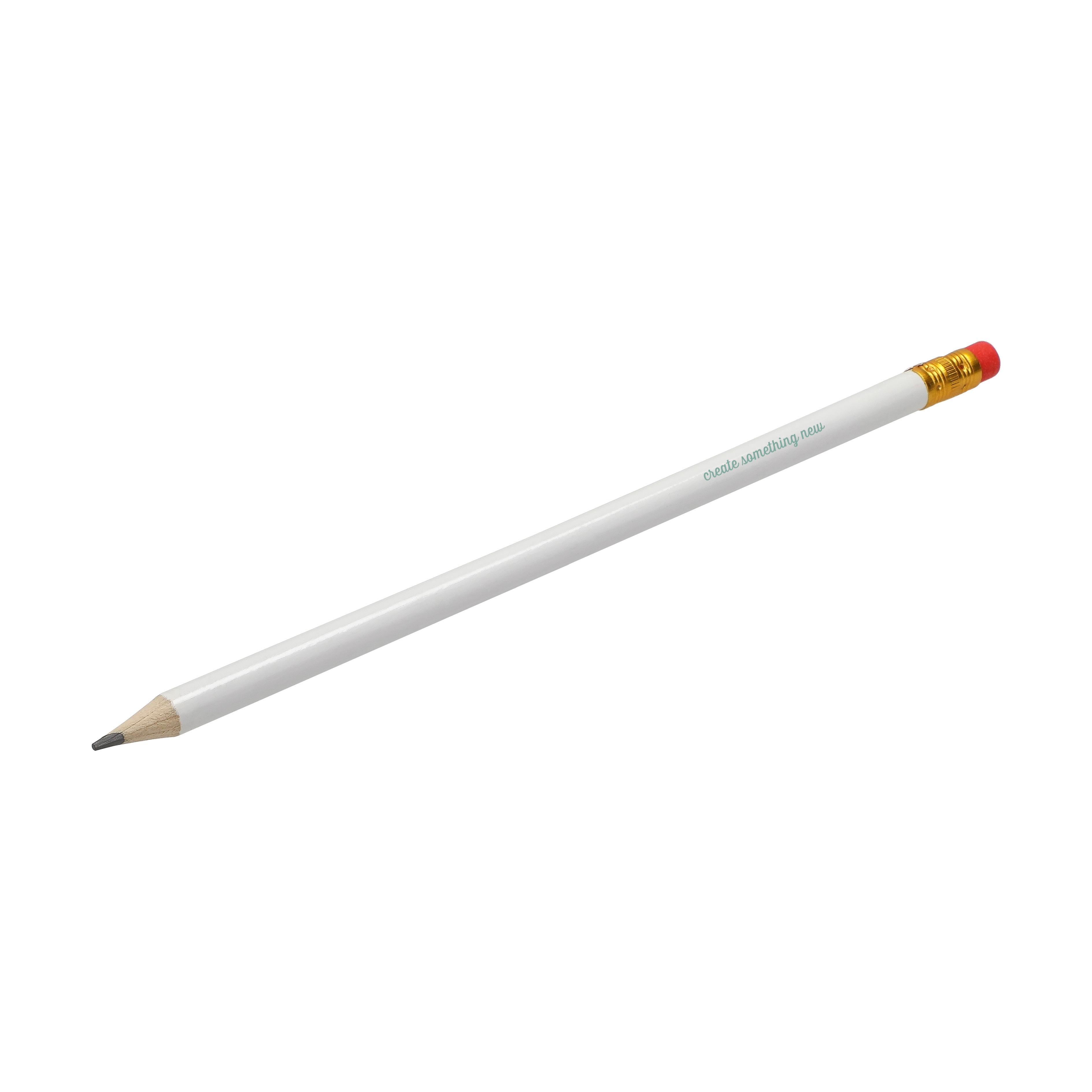 Bleistift ´White´ mit Radiergummi