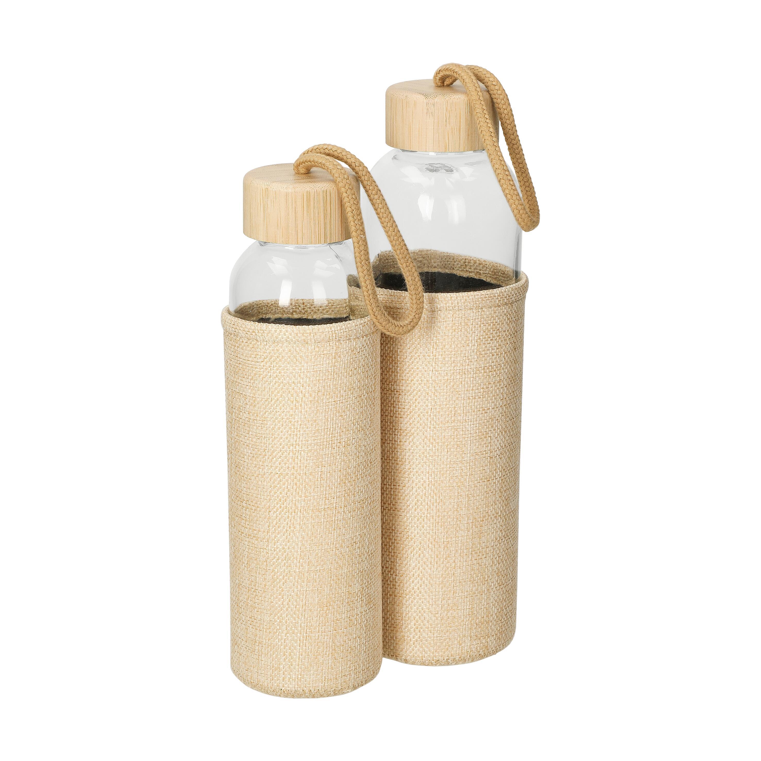 Glasflasche mit Hülle ´Natural´, 0,7l