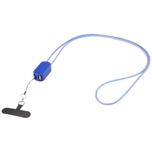 Anser Smartphone Lanyard aus recyceltem Kunststoff mit 27 W 5-in-1 integriertem Kabel