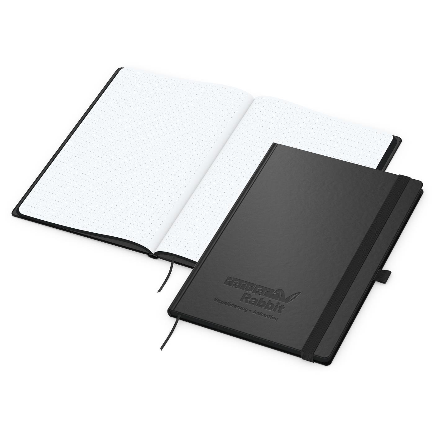 Notizbuch Hardcover Black-Book Ausstattung schwarz