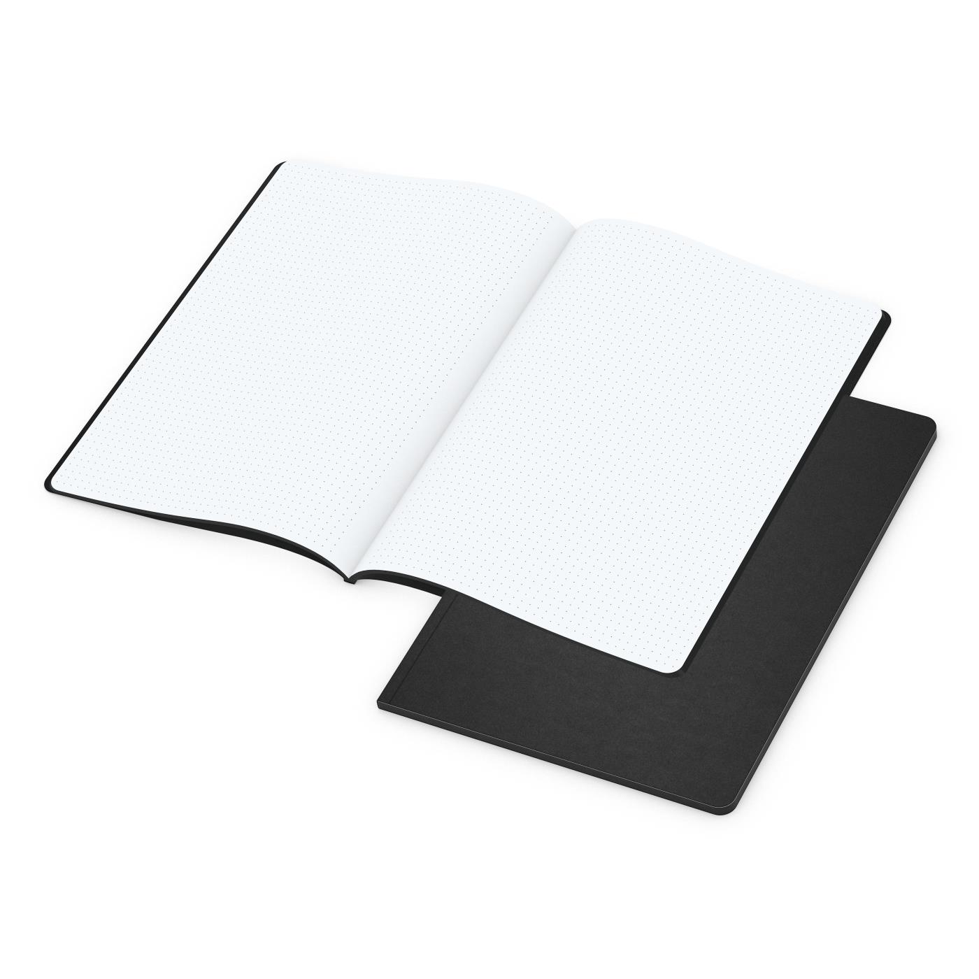 Notizbuch Tablet-Book Farbschnitt Naturkarton-Softcover schwarz