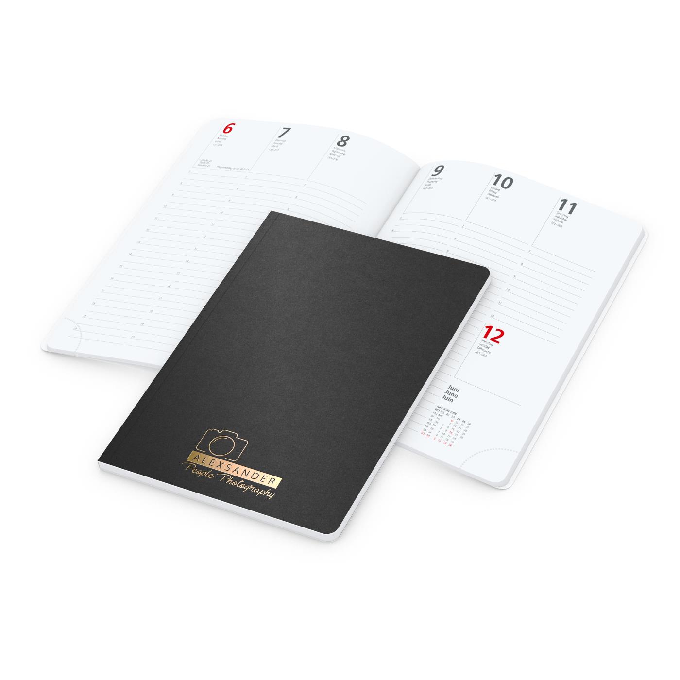 Wochenkalender Prestige-Flexx A5 Naturkarton-Softcover schwarz