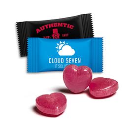 Herzbonbons im Flowpack