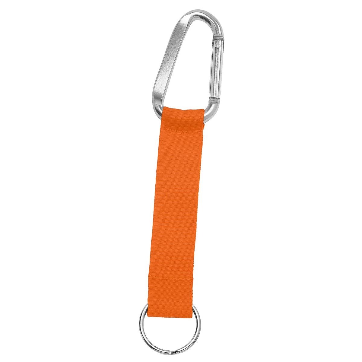 Grundfarbe Orangerot (ca. Pantone 021C), Karabiner silber