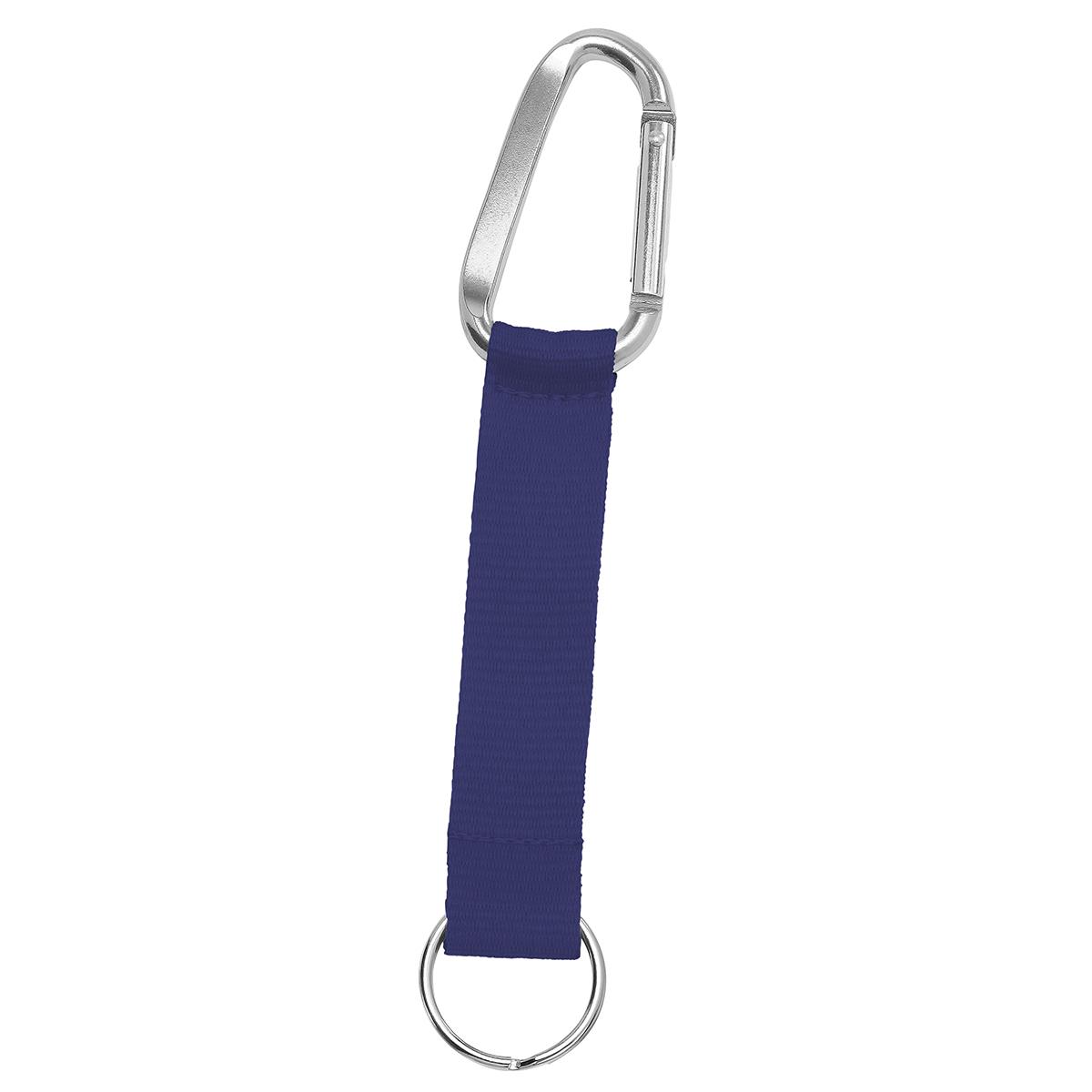 Grundfarbe Marineblau (ca. Pantone 281C), Karabiner silber
