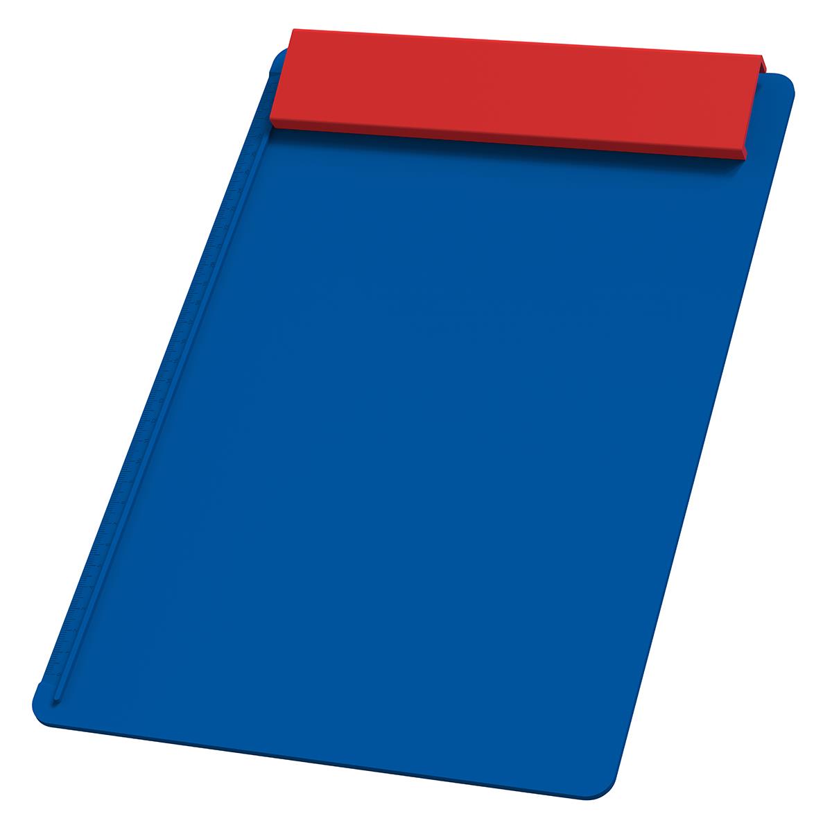 Platte blau, Leiste rot