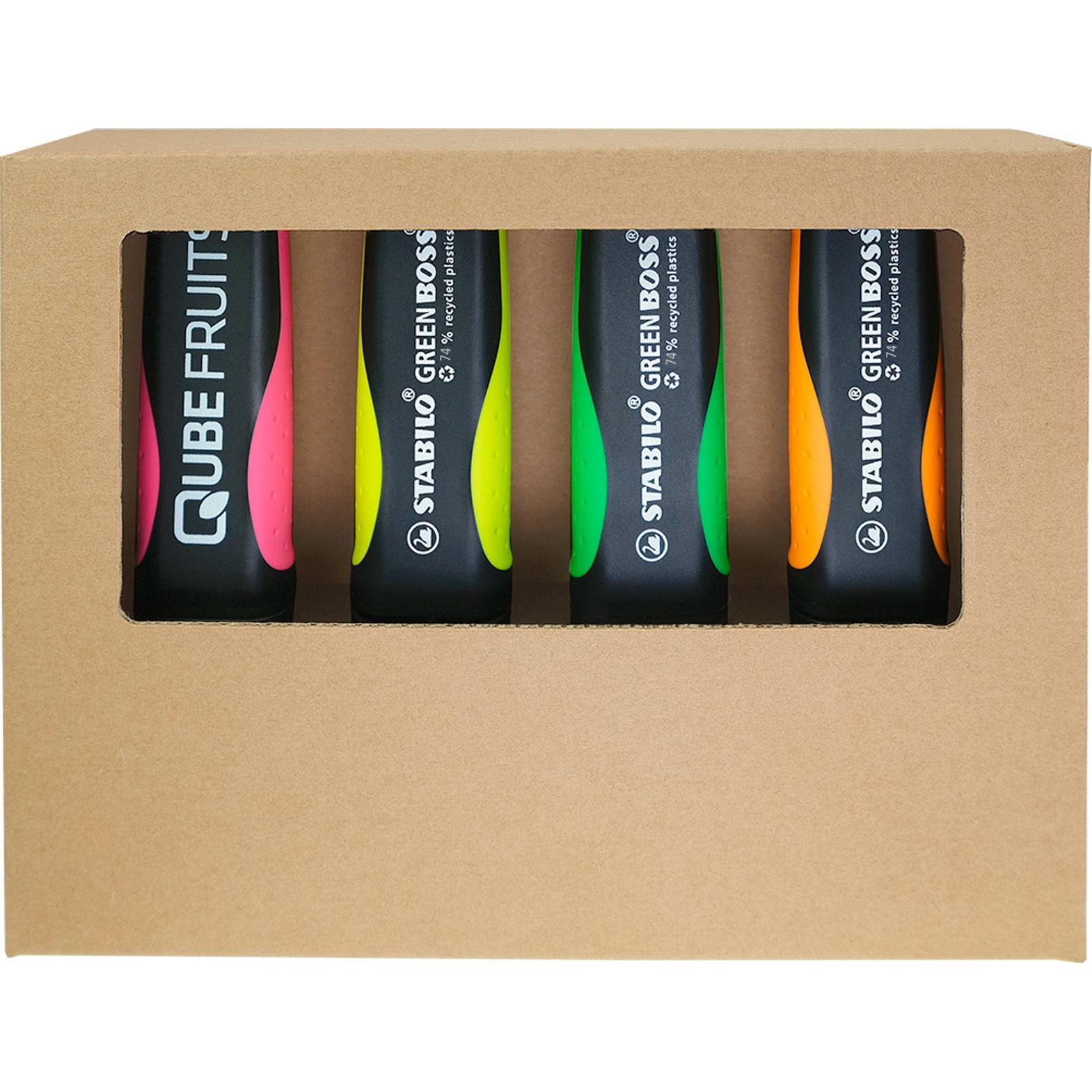 STABILO GREEN BOSS 4er Tisch-Set Leuchtmarkierer