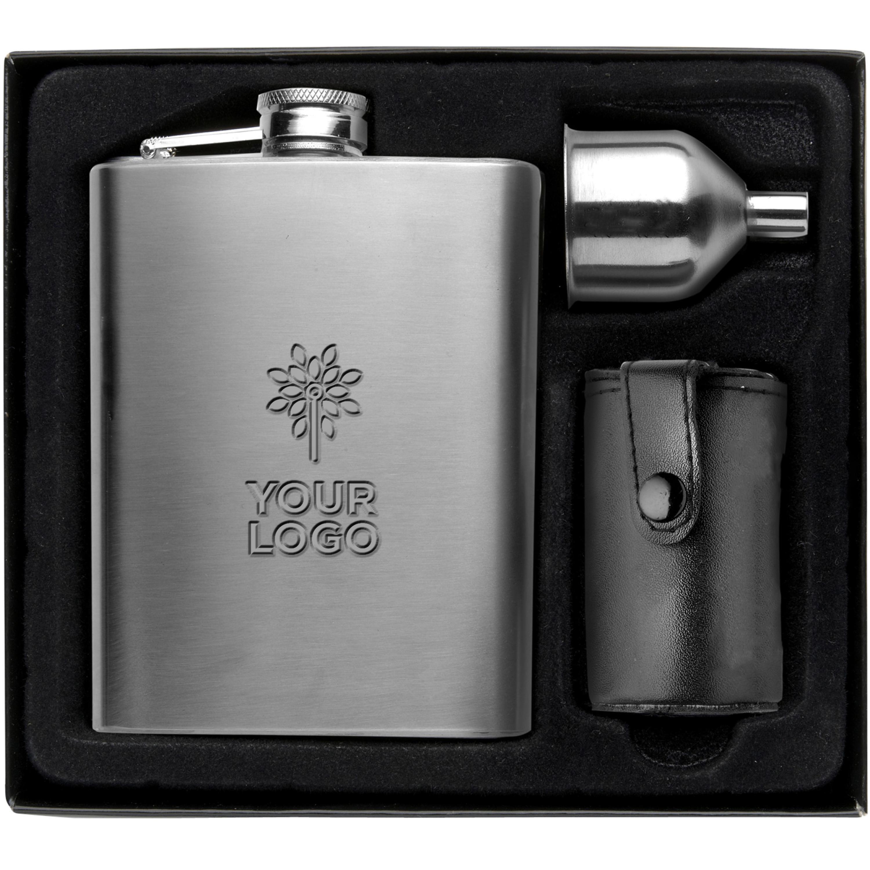 Flachmannset Brittany | Edelstahl 304 | 220 ml | 4 Becher