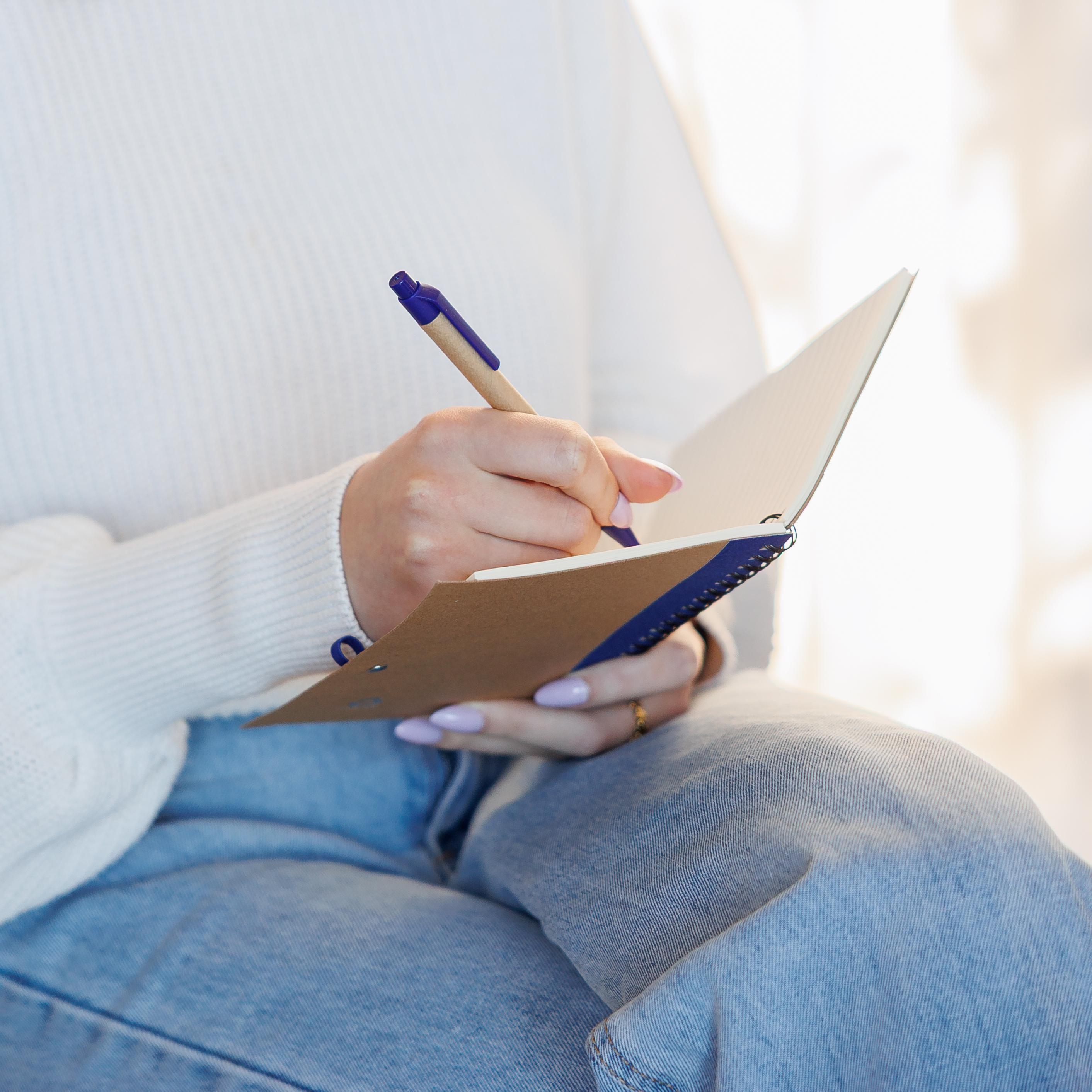 Notizbuch Stella | Karton | Liniert | Mit Kugelschreiber