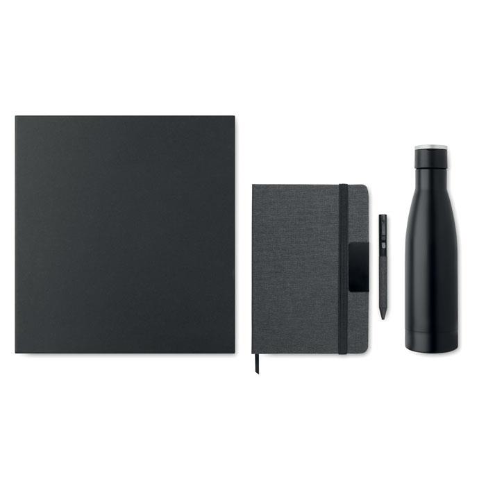Set Notizbuch mit Flasche