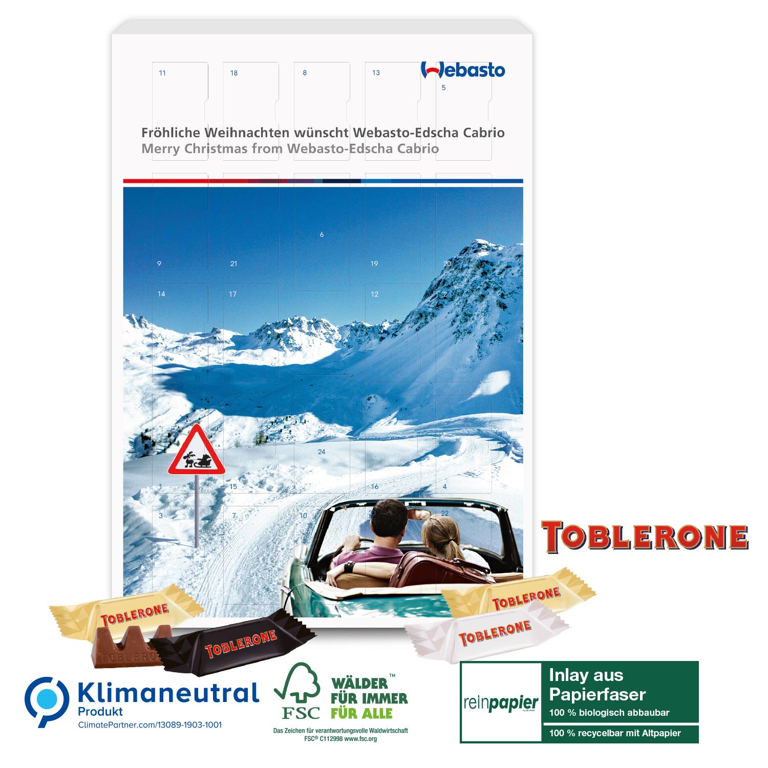 Adventskalender mit TOBLERONE, Klimaneutral, FSC®