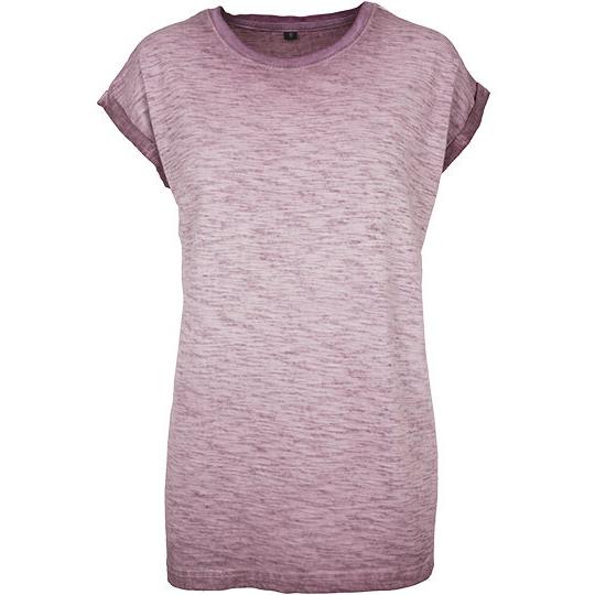 Ladies` Spray Dye Extended Shoulder Tee