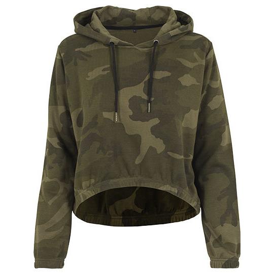 Ladies Camo Cropped Hoody