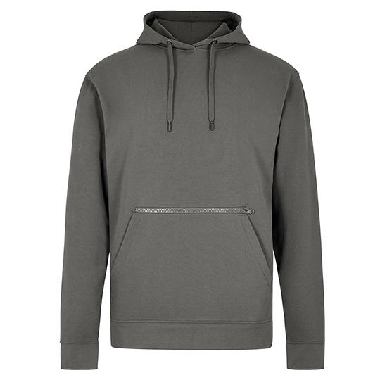 Regular Fit Pique Hoodie with Zipped Pocket