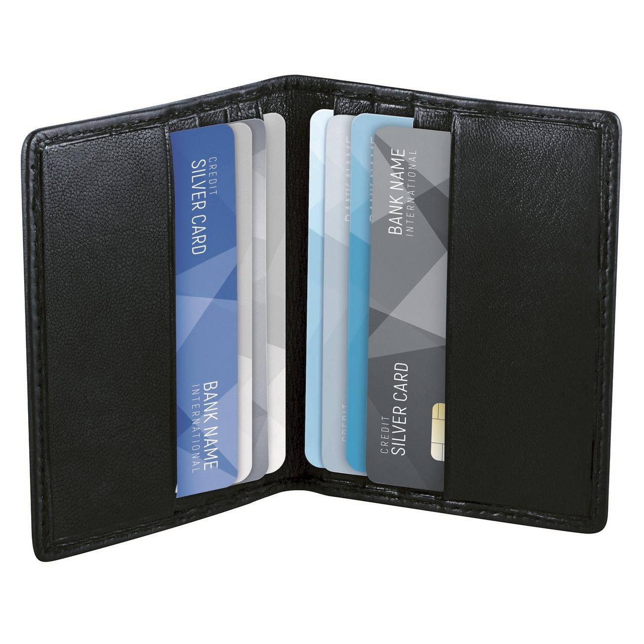 RFID Leder-Etui in kompaktem Format für bis zu 8 Karten