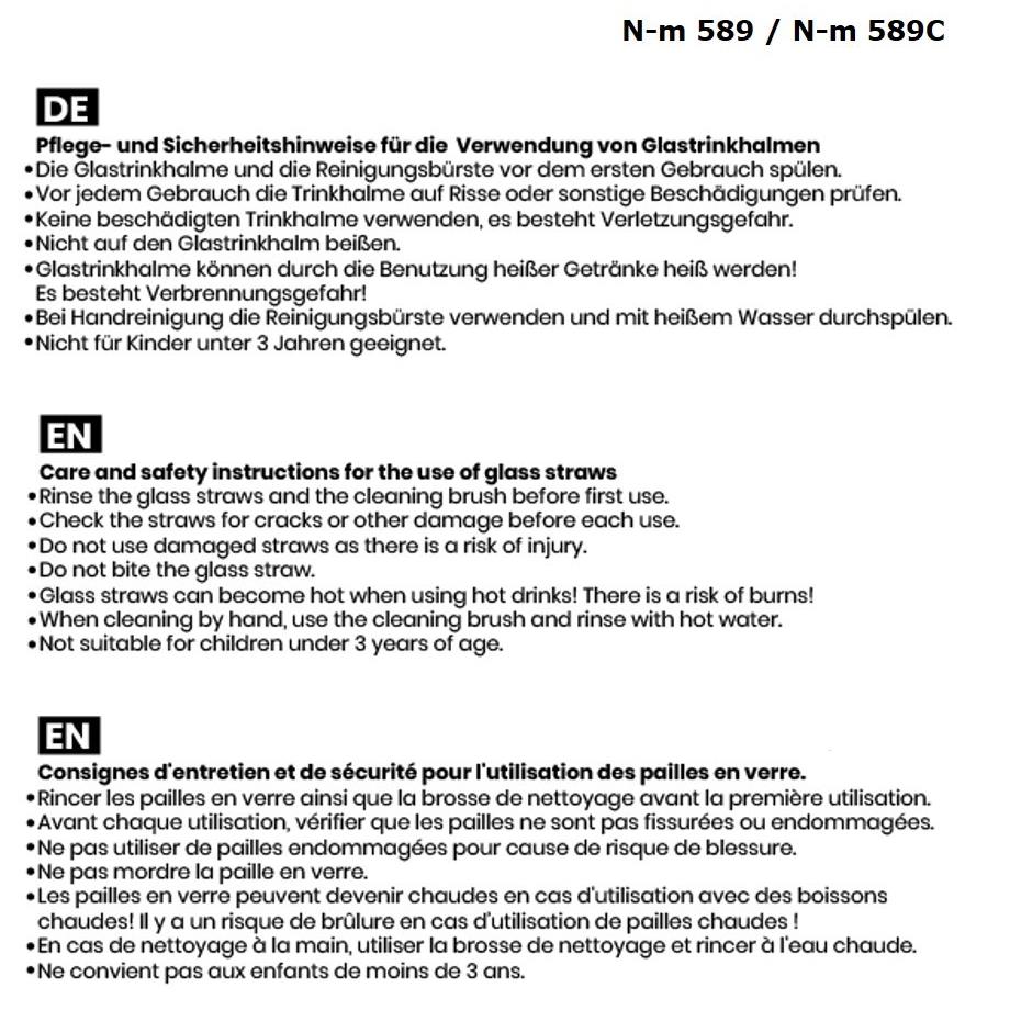 Strohhalm-Set aus 6 Glas-Trinkhalmen mit Reinigungsbürste