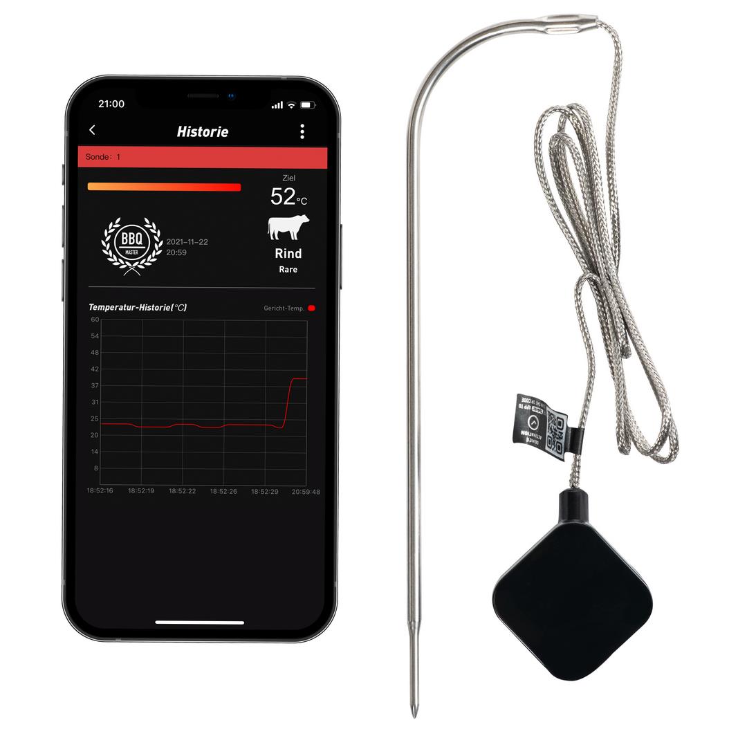 HOT Grillthermometer mit App und Wireless Temperaturfühler