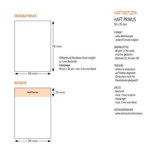 Haftnotizen 50 x 70 mm, 4-farbig bedruckt