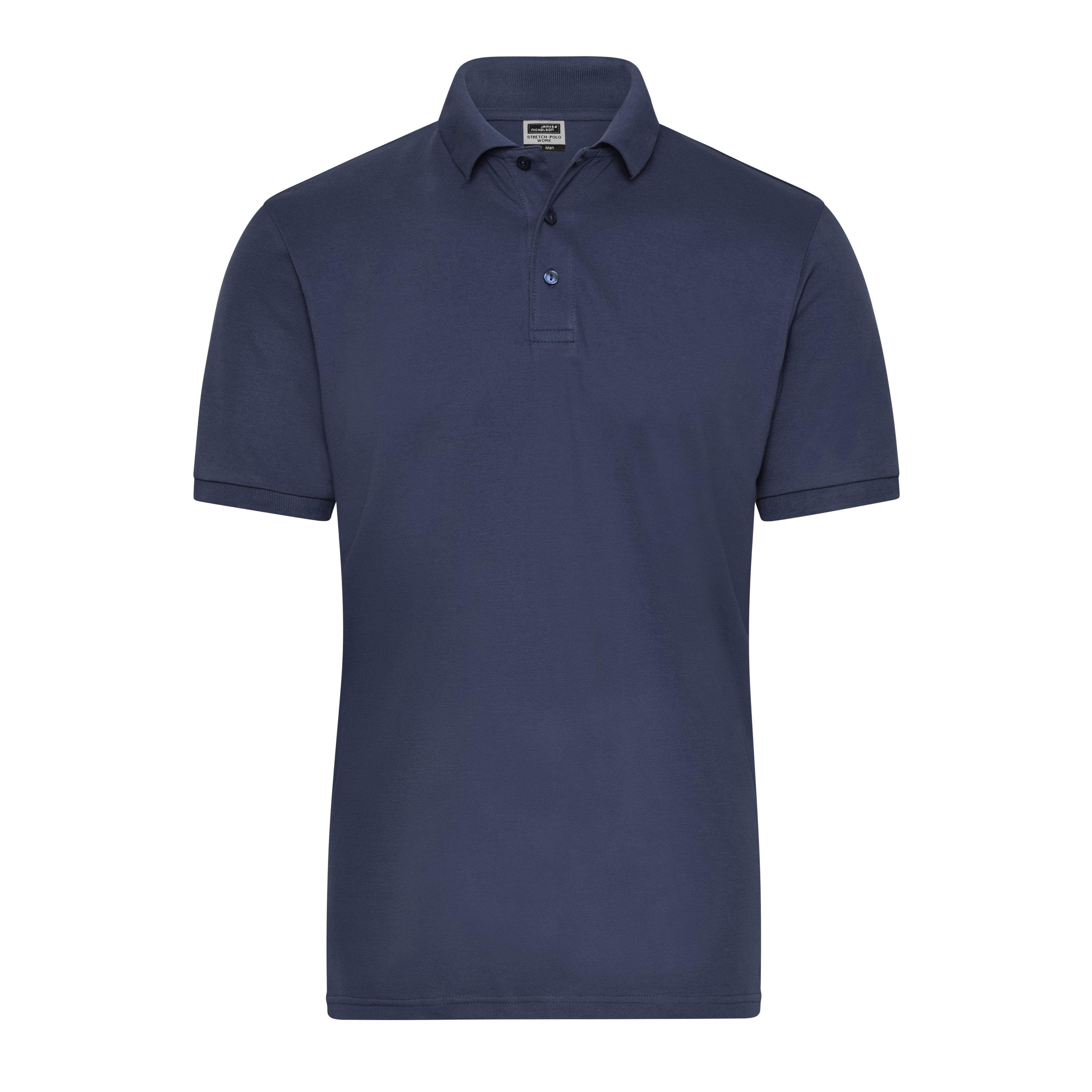 Men´s ORGANIC Stretch-Polo Work - SOLID -   OCS Blended