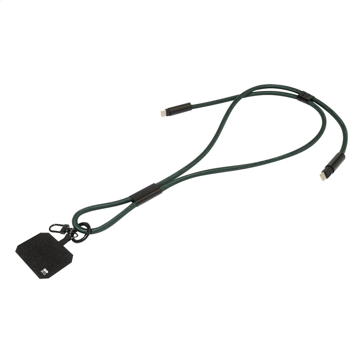 60W Lanyard mit Lade- und Datenkabel aus RPET