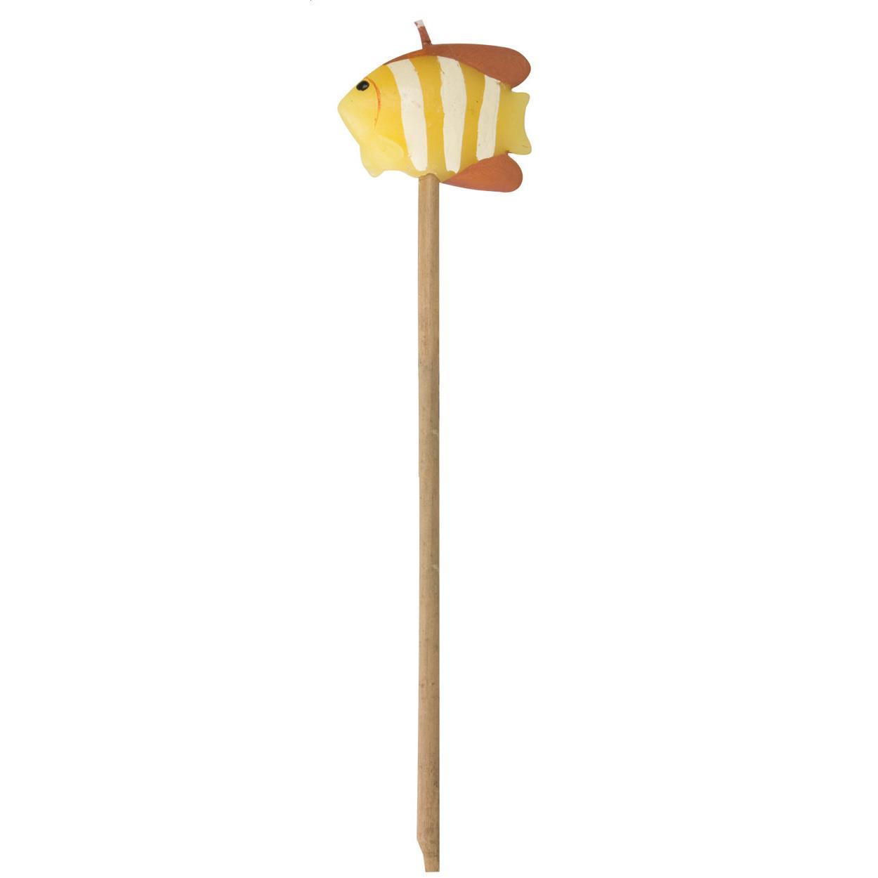 Kerze mit Bambusstab