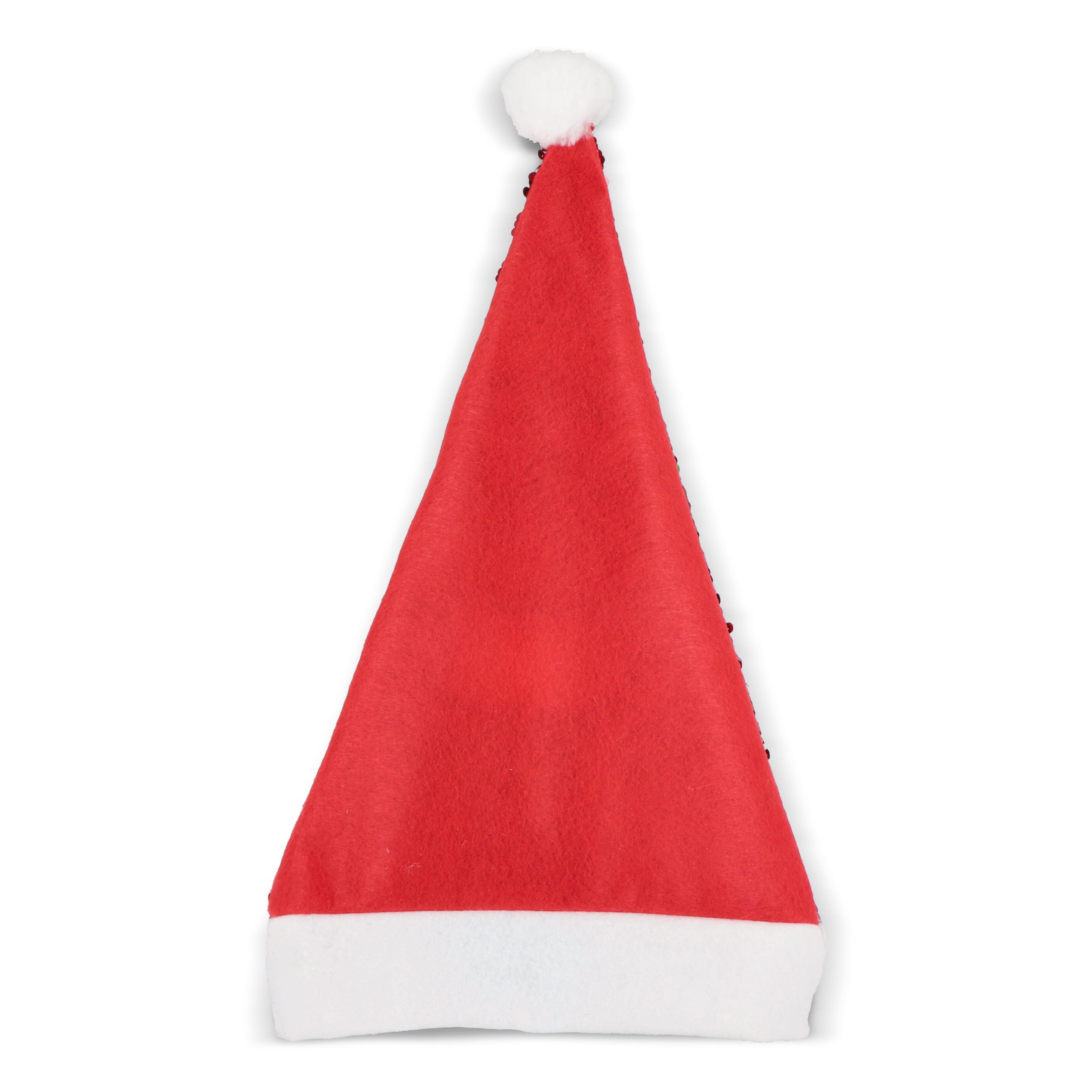 Zweifarbige Pailletten-Weihnachtsmütze