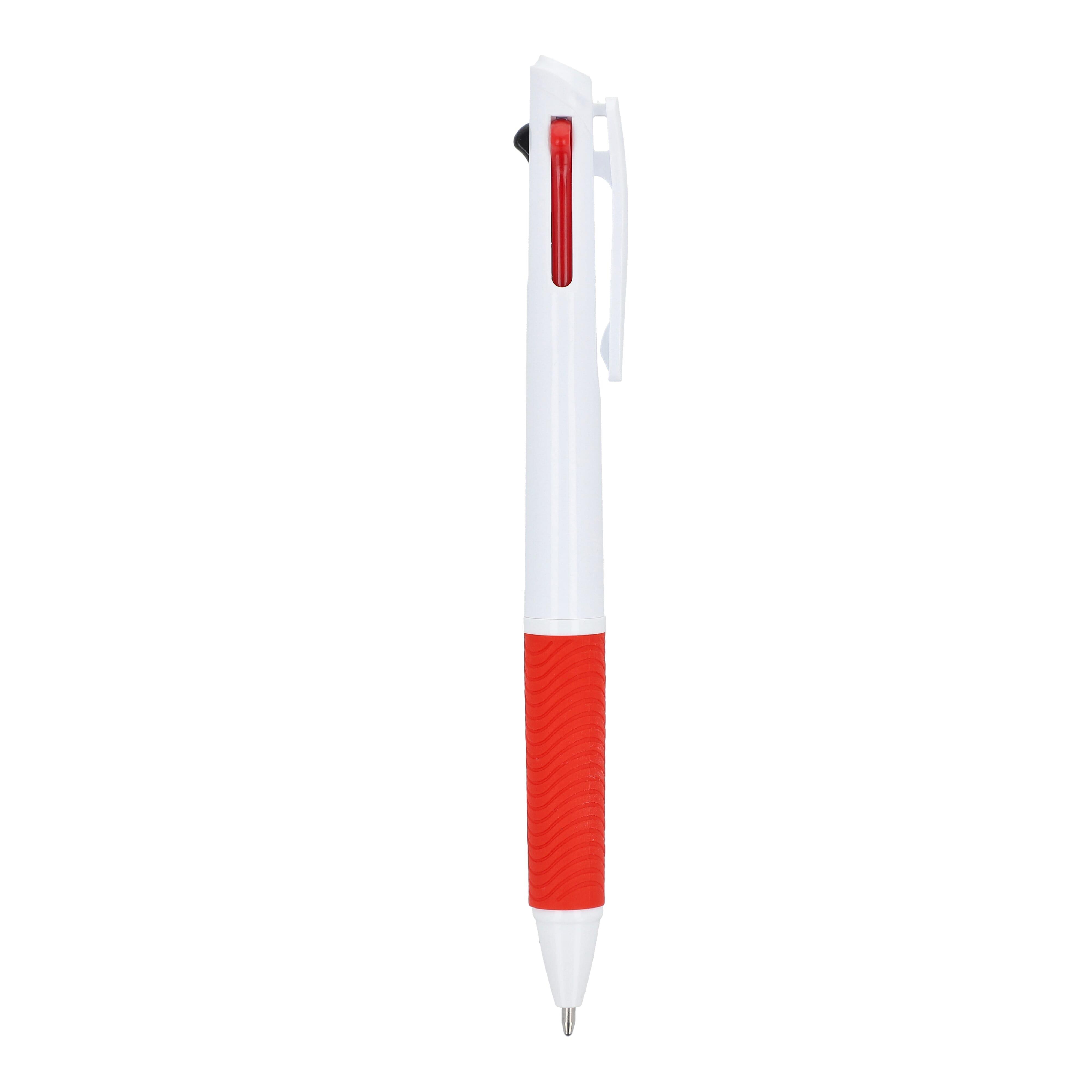 3-Farben-Stift mit Griffzone und Schlüsselband
