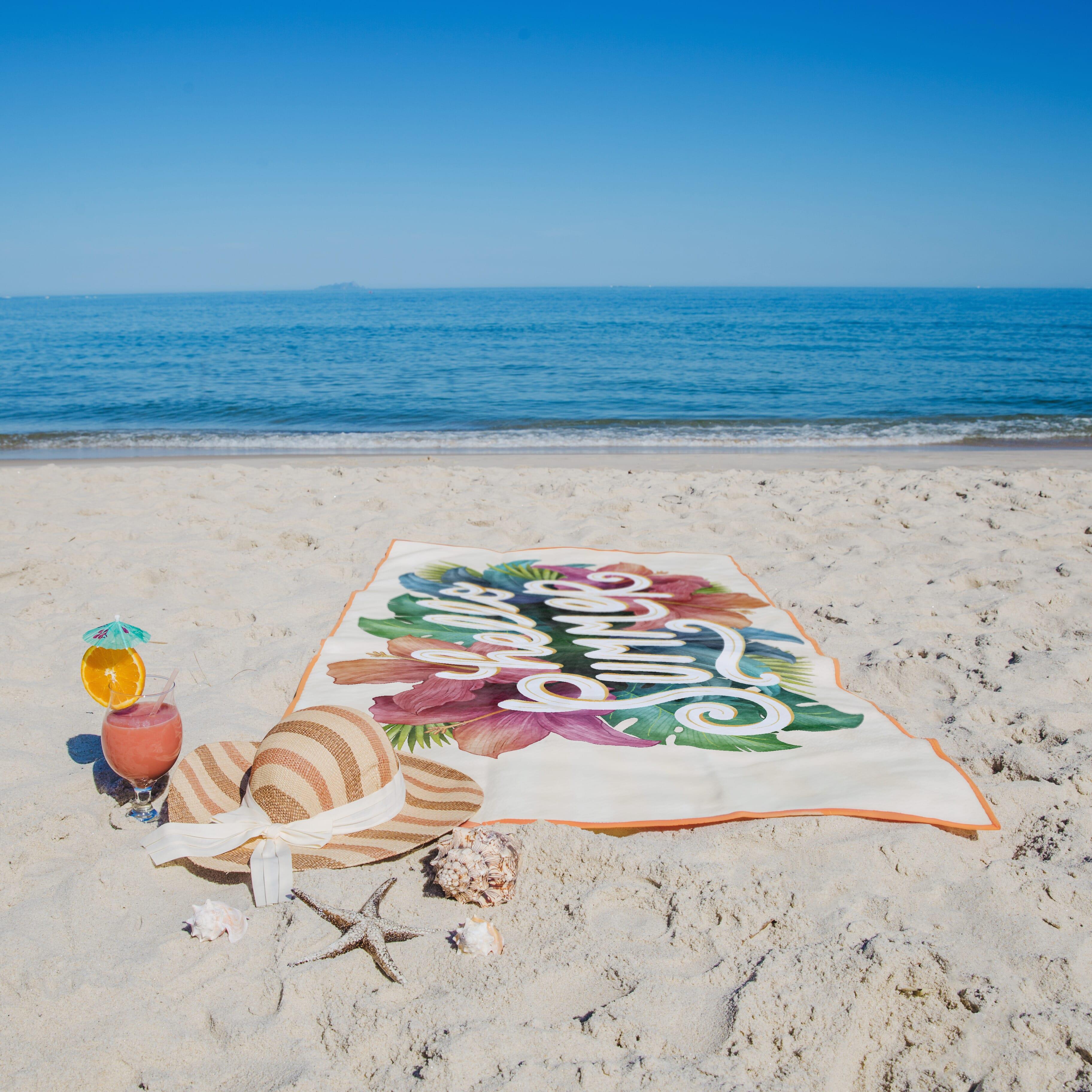 R-PET-Schnelltrocknungs-Strandtuch 100 × 180 cm, Sublimationsdruck