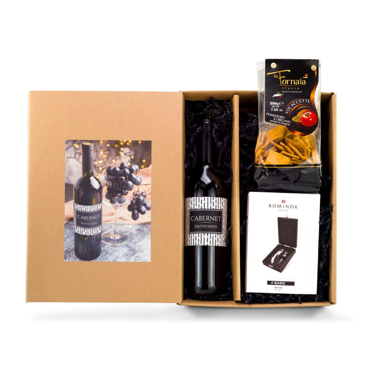 Geschenkset / Präsenteset: Wein & Snack