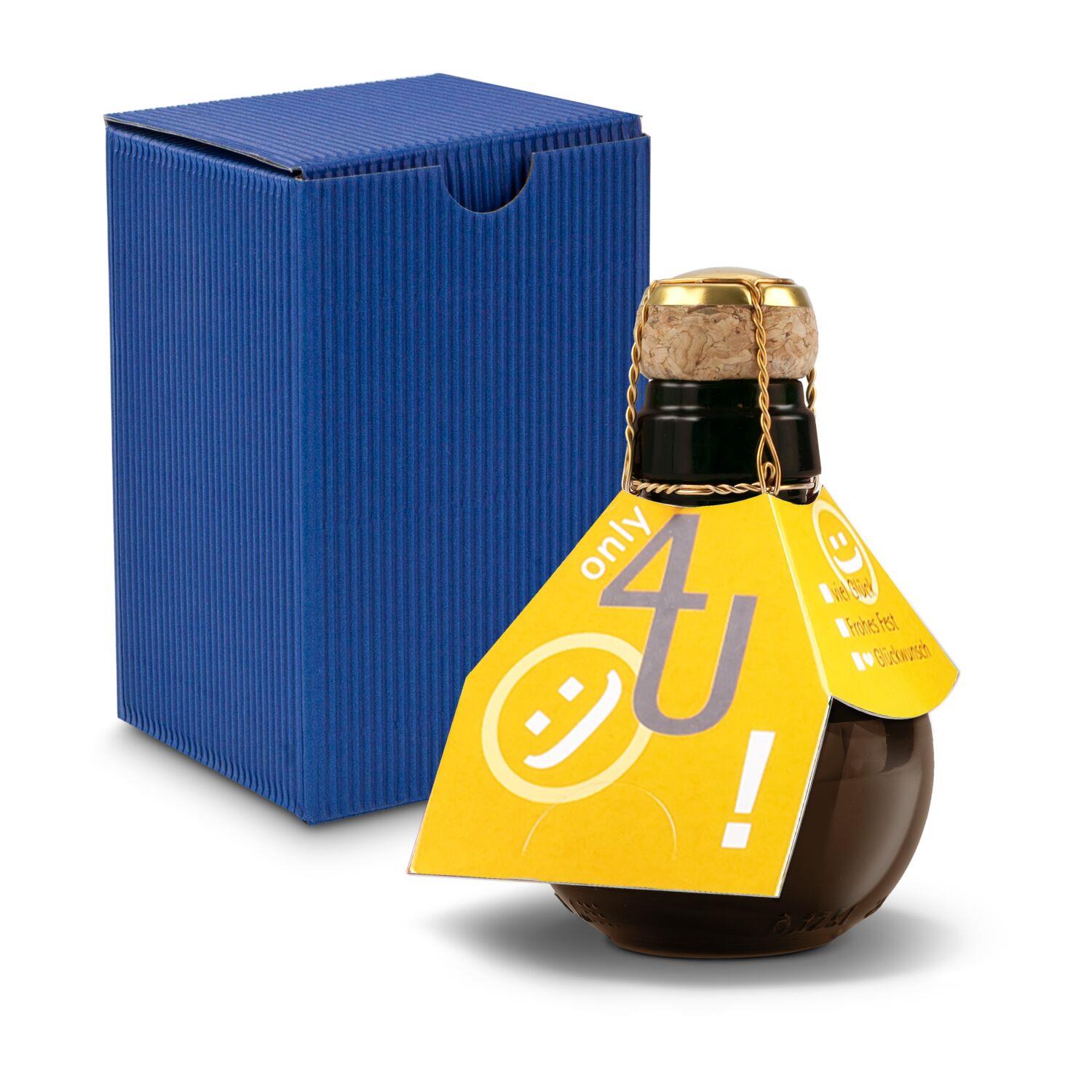 Origineller Sekt Only 4 u - Karton Blau, 125 ml