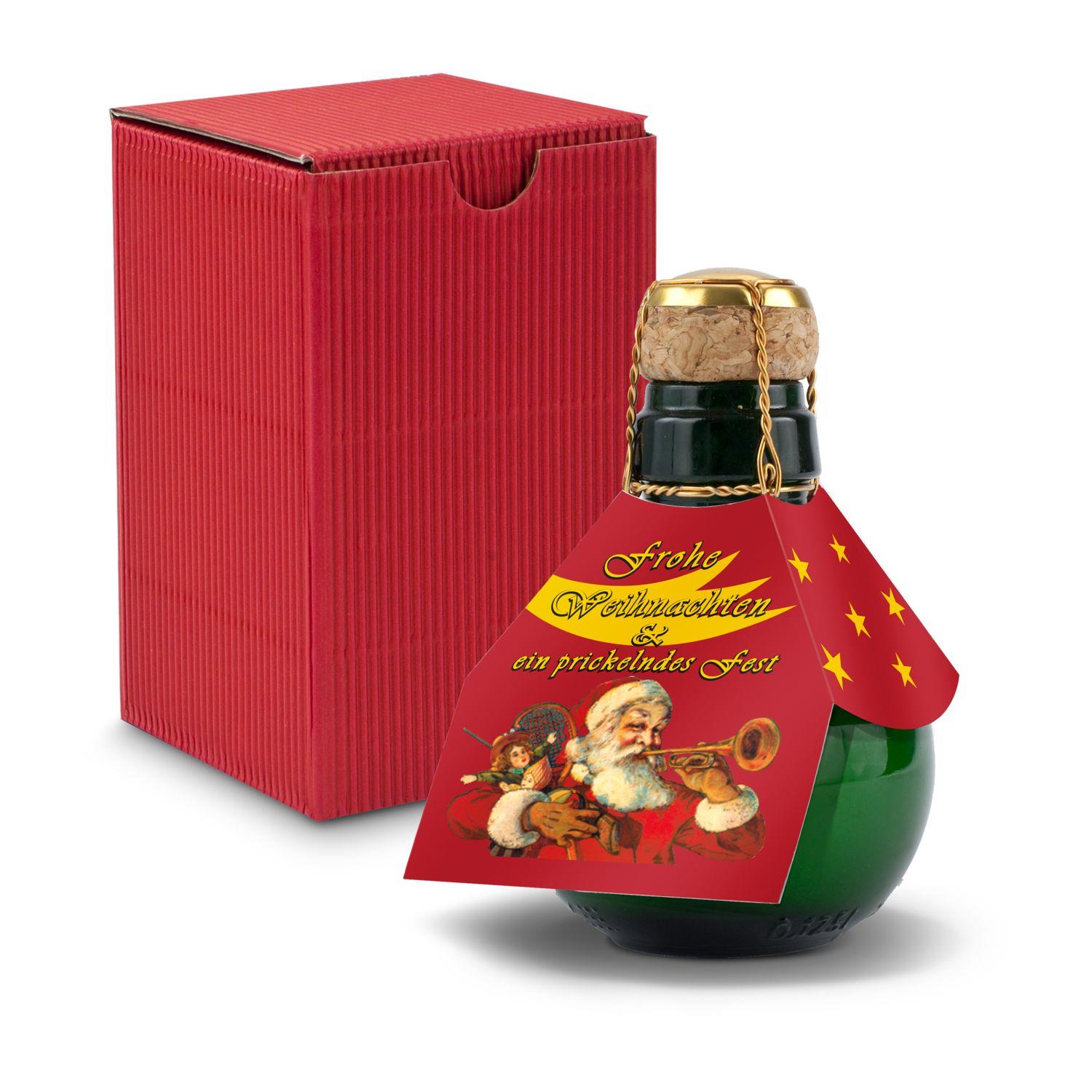 Origineller Sekt Weihnachtsgruß - Karton Rot, 125 ml