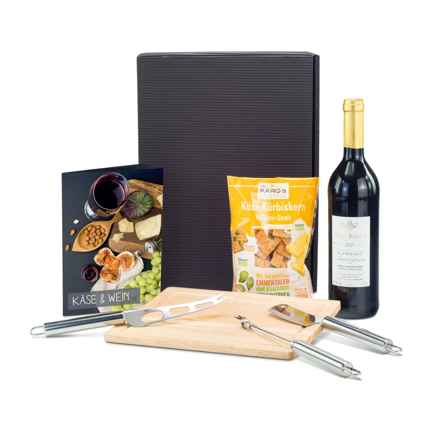 Geschenkset / Präsenteset: Käse & Wein