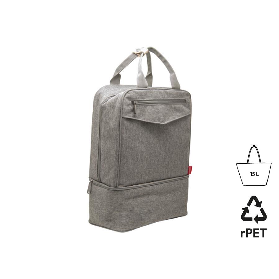 Isothermer Rucksack  Yari , aus RPET, grau meliert