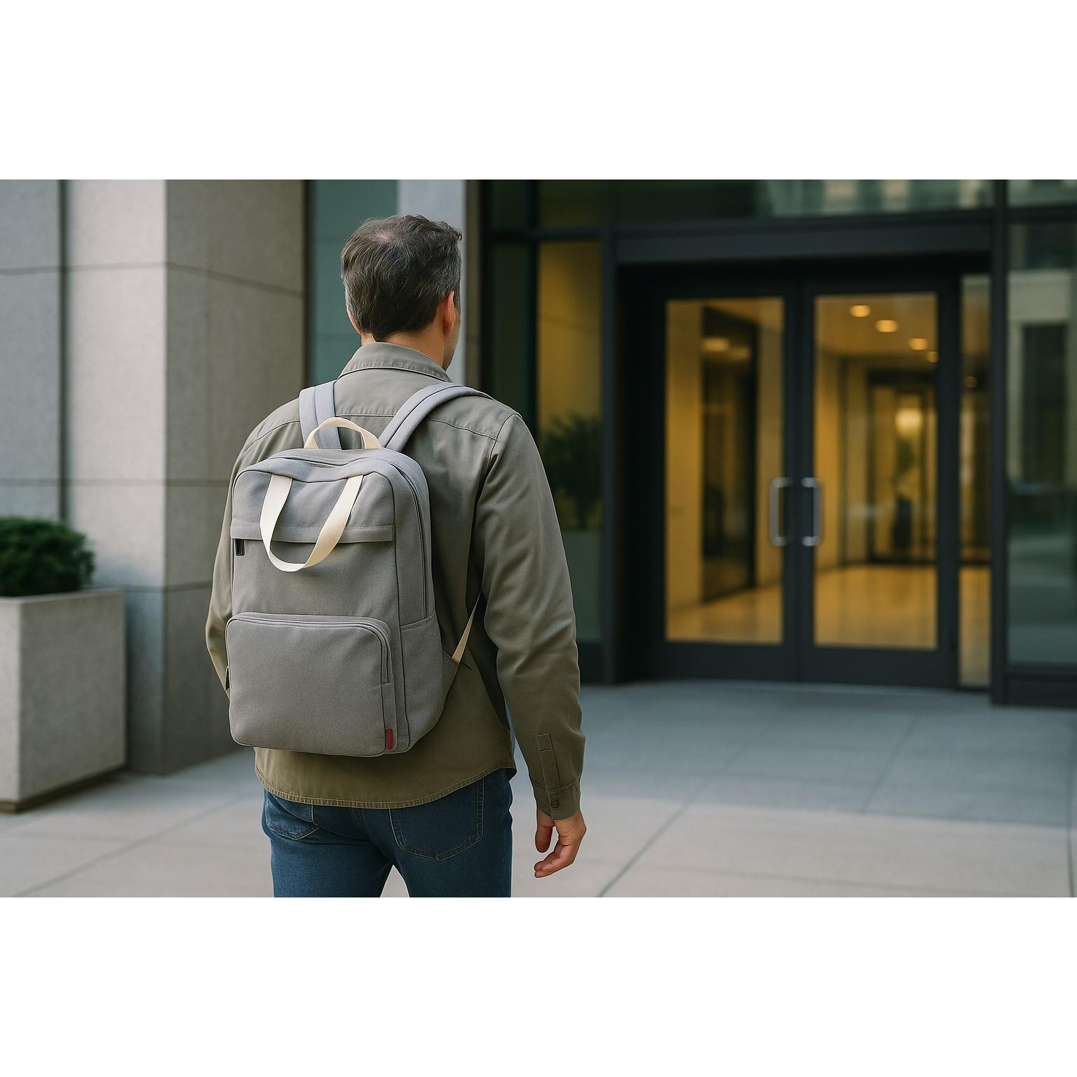 Faltbarer Rucksack  Cordoba , meliertes Grau RPET
