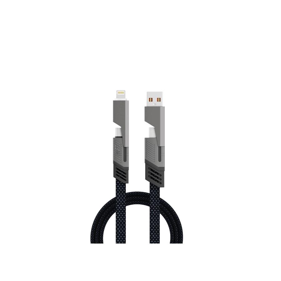 Universelles 4-in-1-Kabel  Orlando , 1m, anthrazitgrau