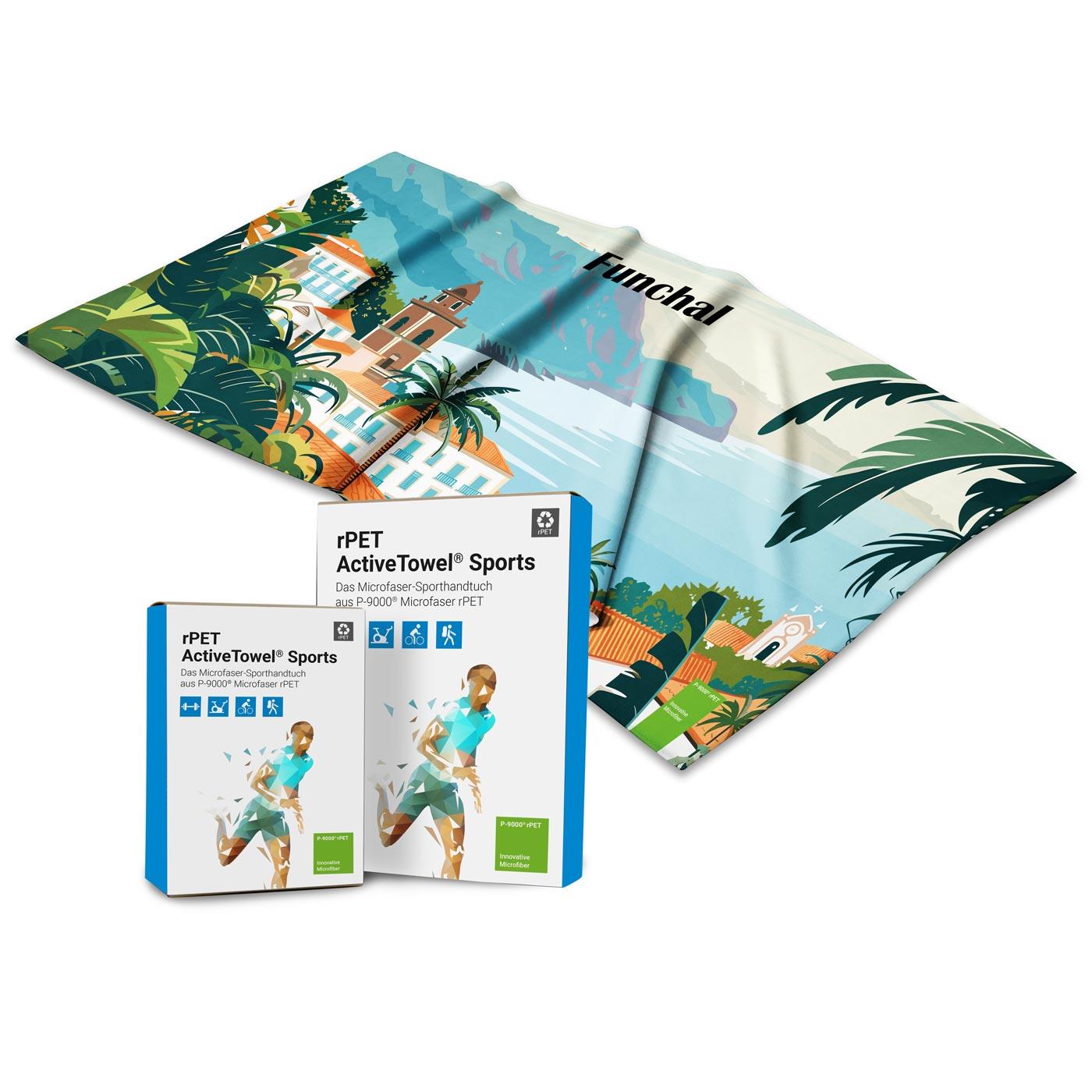 rPET ActiveTowel® Sports 180x70 cm in Faltschachtel, All-Inklusive-Paket
