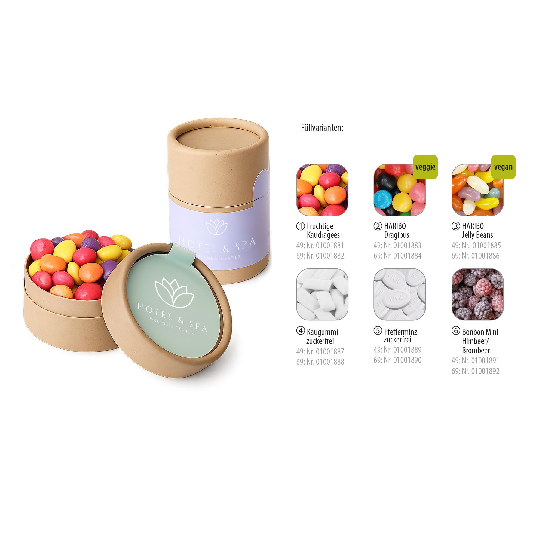 PaperTube 49,   55 g, Inhalt: HARIBO Jelly Beans
