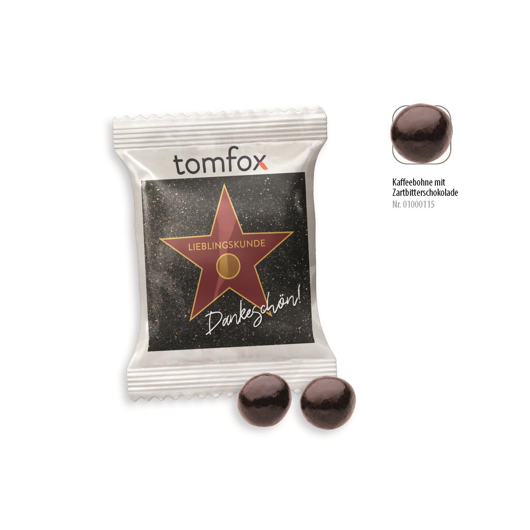 Schoko Kaffeebohnen Werbetüte,   2 Stück, Inhalt: Schoko-Kaffeebohne