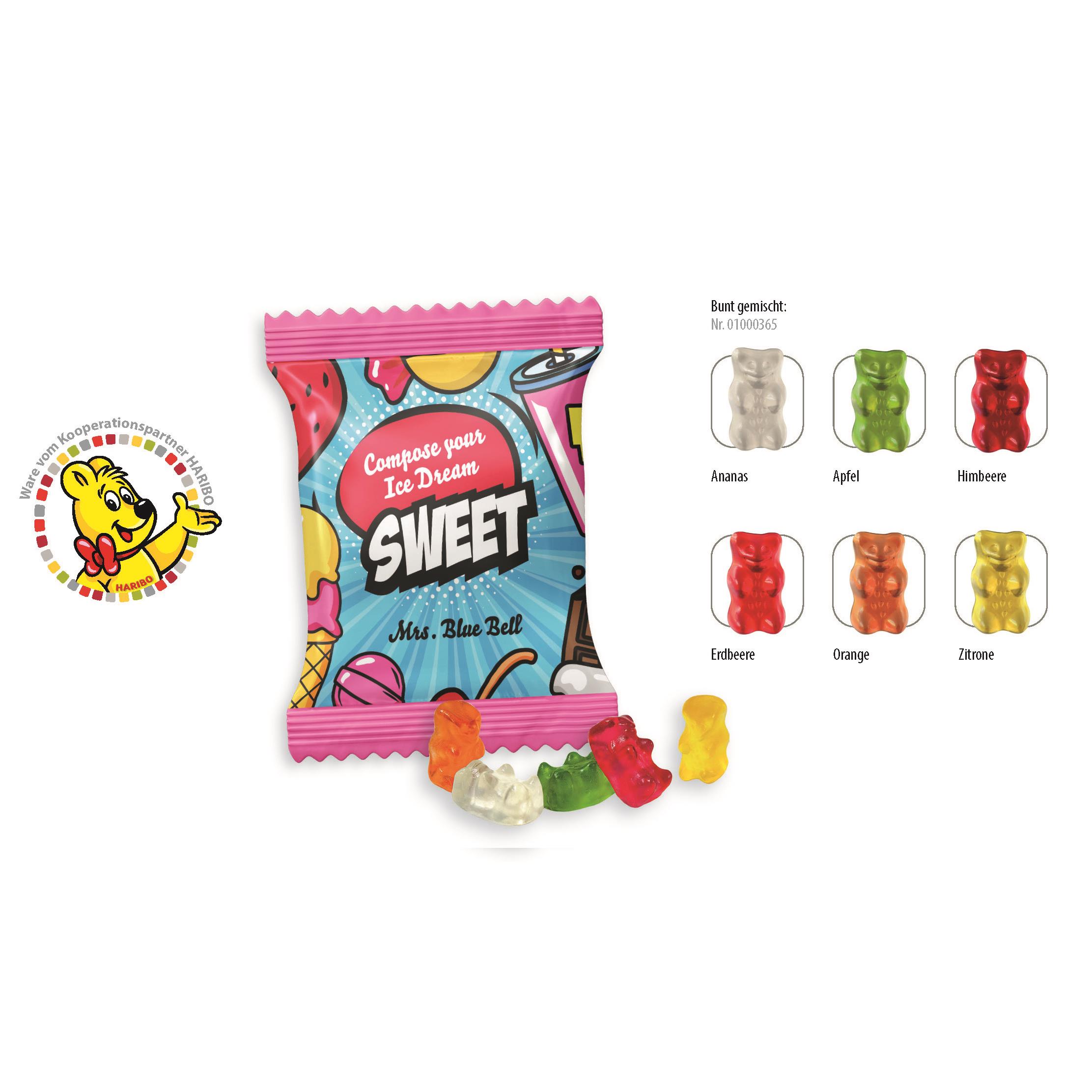 HARIBO Mini Goldbären Werbetüte,   10 g, Inhalt: HARIBO Mini Goldbären bunt gemischt