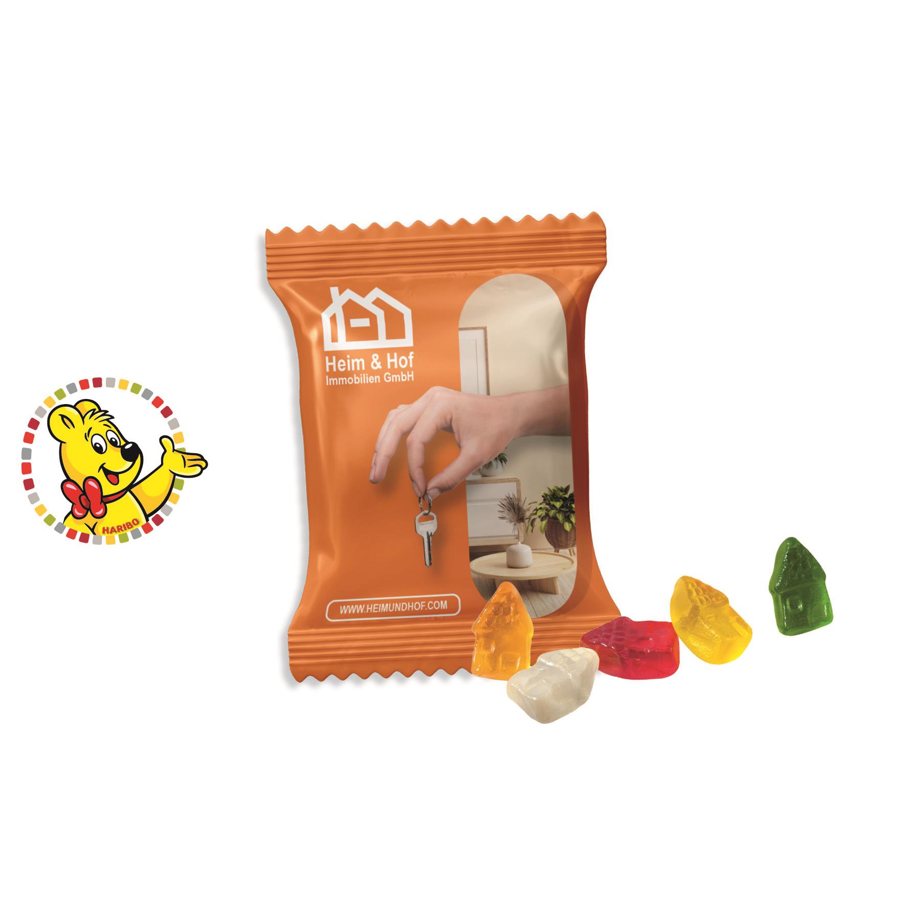 HARIBO Standardformen Werbetüte,   15 g, Inhalt: HARIBO Häuser
