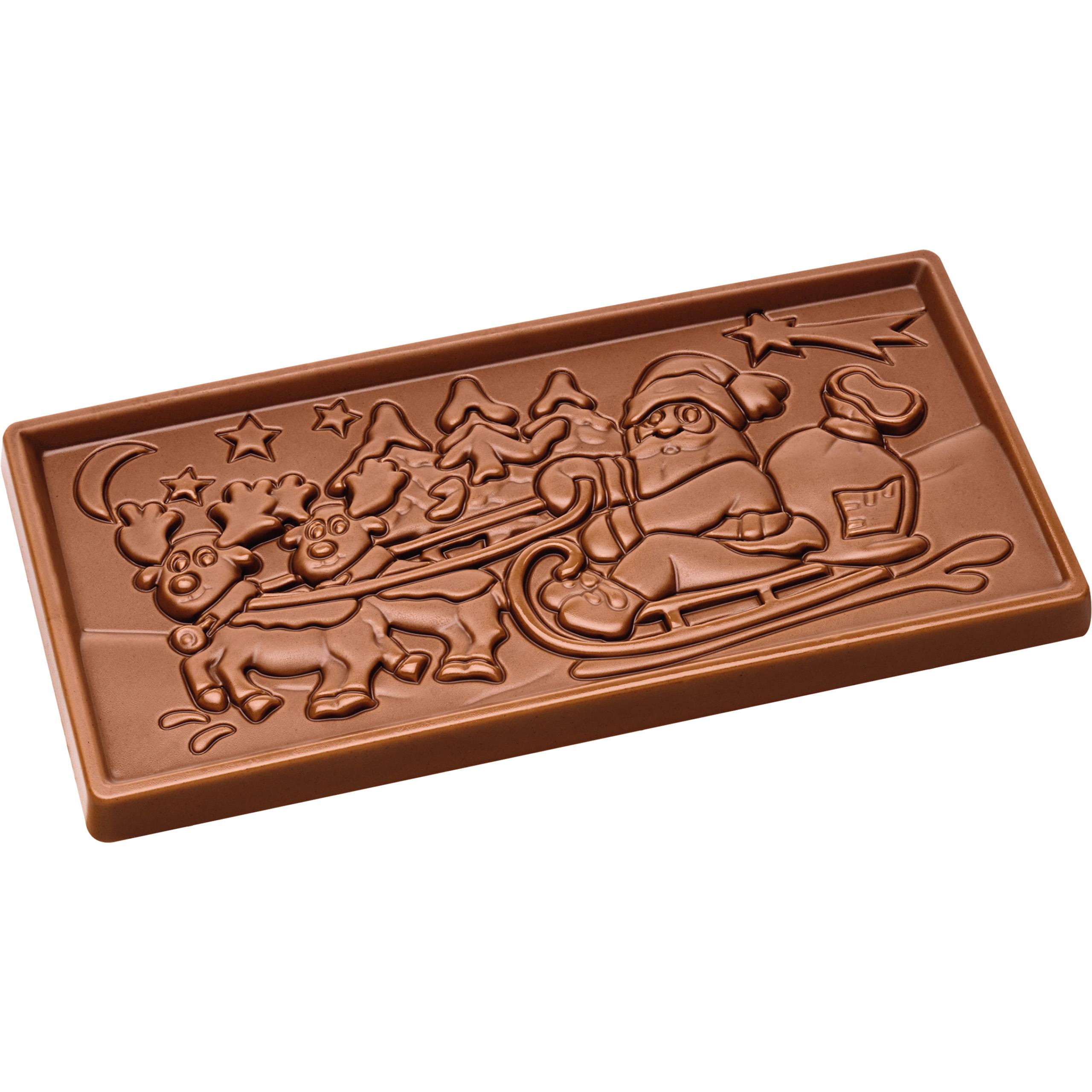 Schokolade 100 g Tafel im Karton,   1 Stück, Inhalt: Callebaut Vollmilch Schokolade Kalender