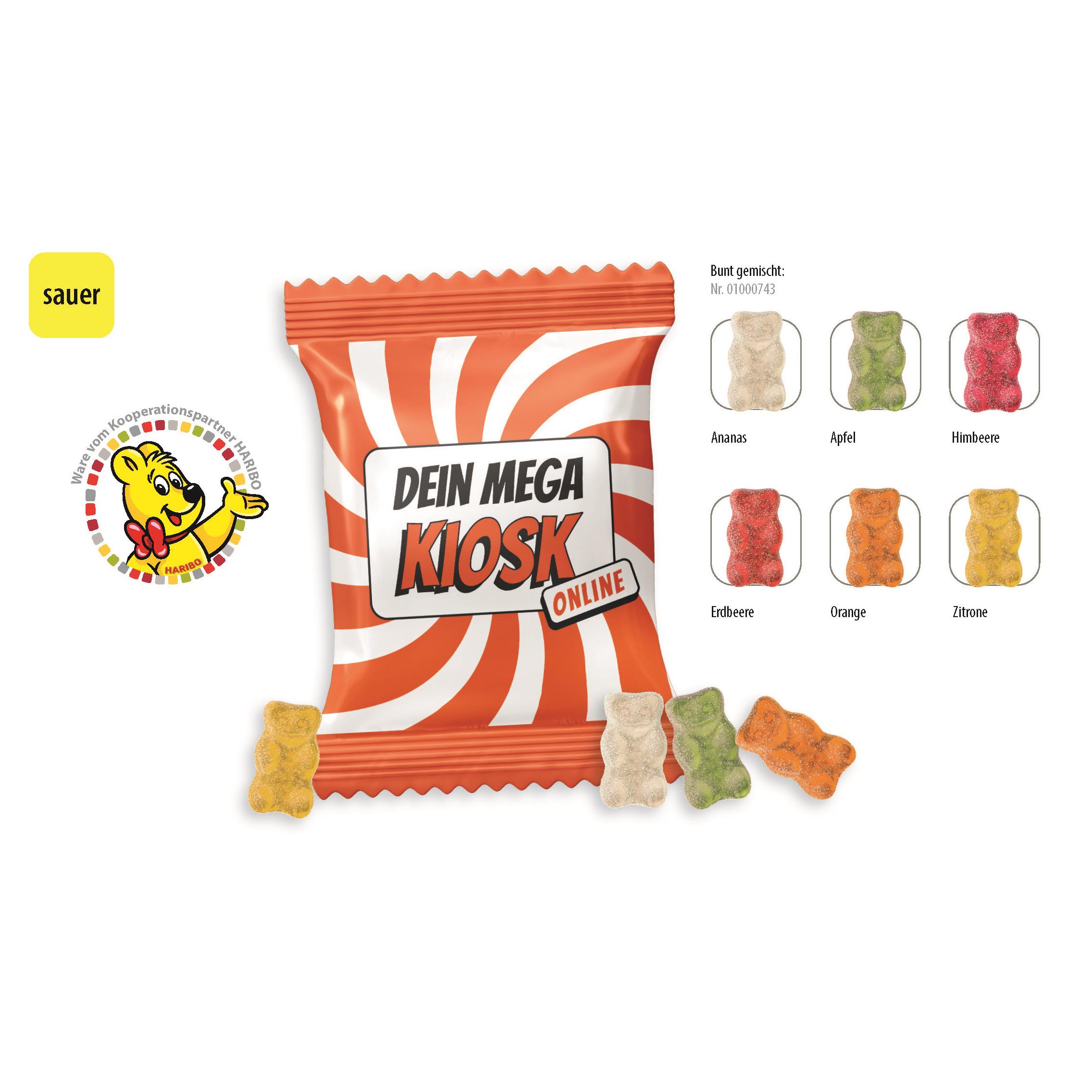 HARIBO Goldbären Die Sauren Werbetüte,   10 g, Inhalt: HARIBO Goldbären Die Sauren