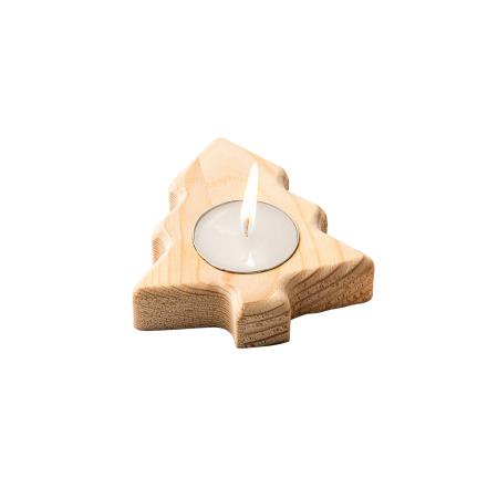 MAKA Kerze in einem Holzhalter