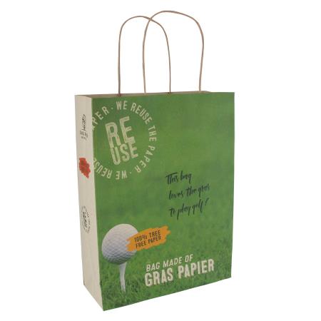 Tasche aus Graspapier, 50% baumfrei 120 gsm, 480x150x400 mm.