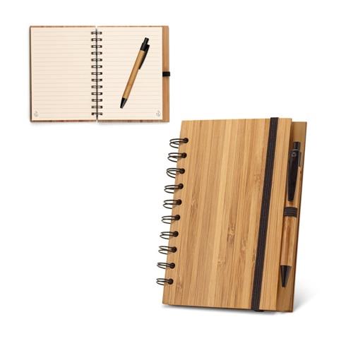 DICKENS A5. A5 Spiralnotizbuch aus Bambus mit 100% Recyclingpapier