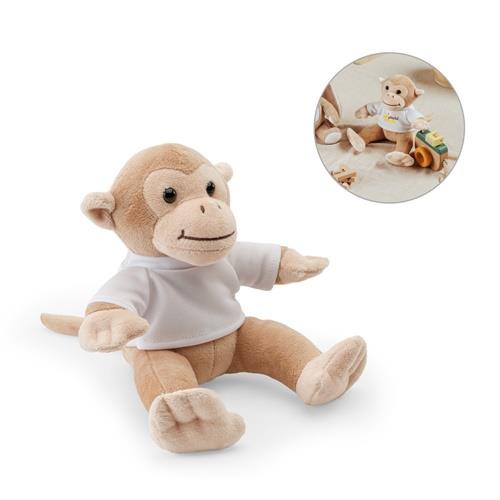 MONKY. Pl�schtier in Form eines Affen mit T-Shirt