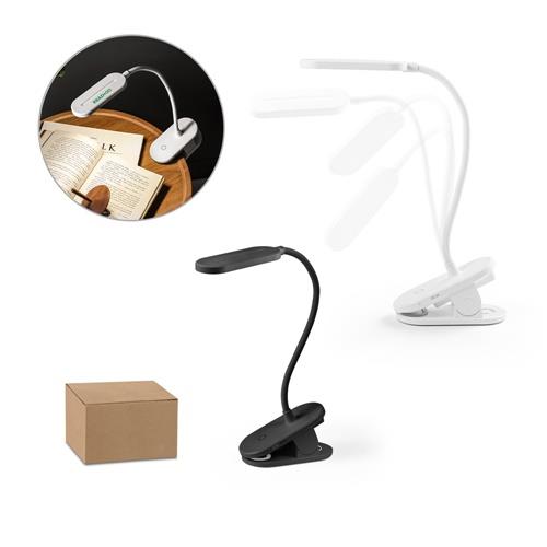 NESBIT II. Tragbare Schreibtischlampe mit Clip und 30 Stunden Betriebsdauer aus 65 % rABS