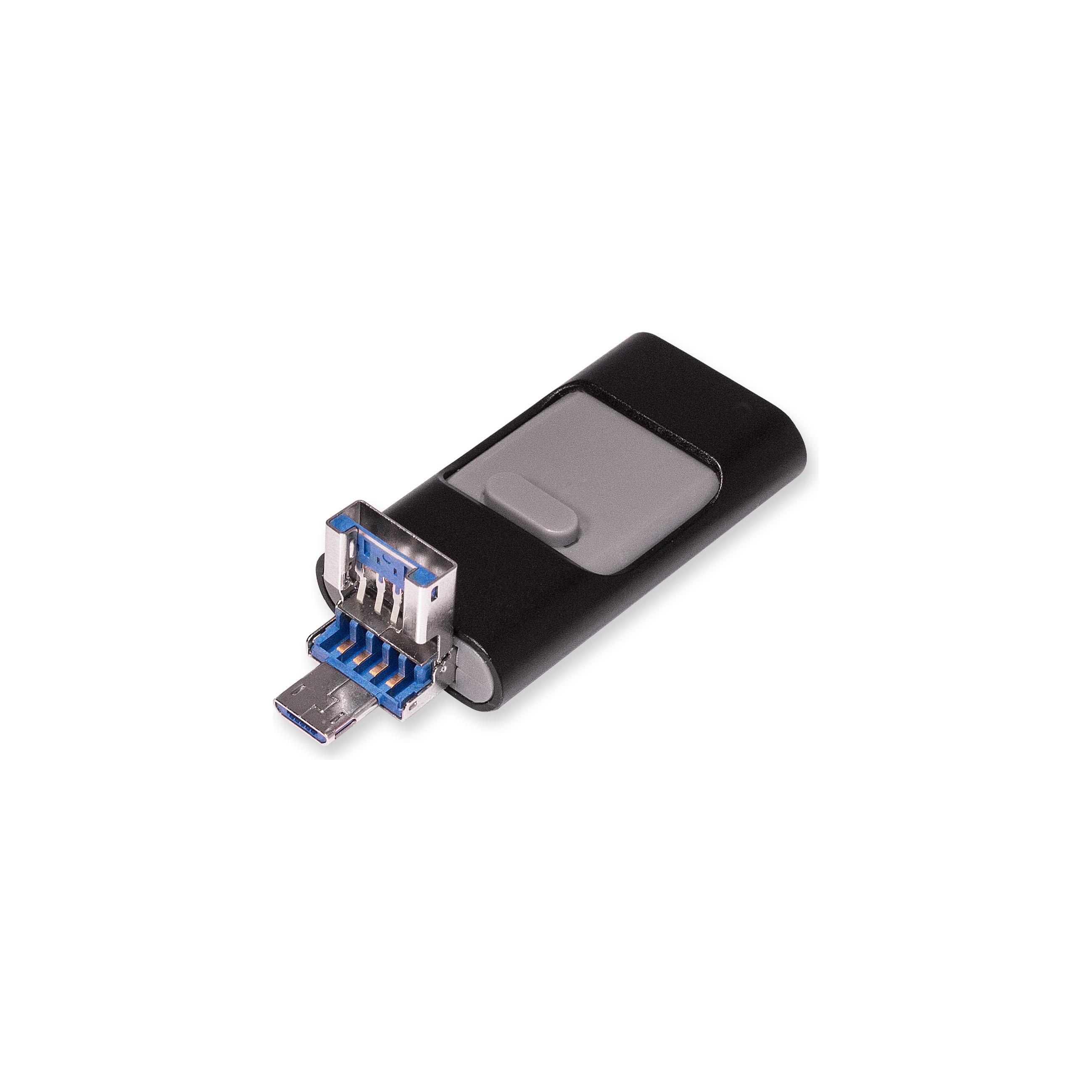 USB-Stick OTG  F91 Alu USB 2.0 Flash Disk  16 GB Schwarz